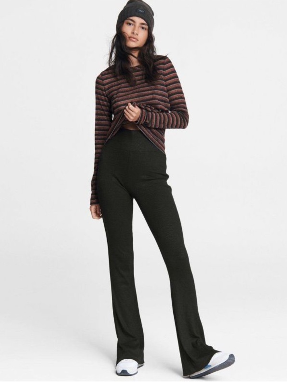 rag & bone Black Ribbed High-Waist Knit Leggings
